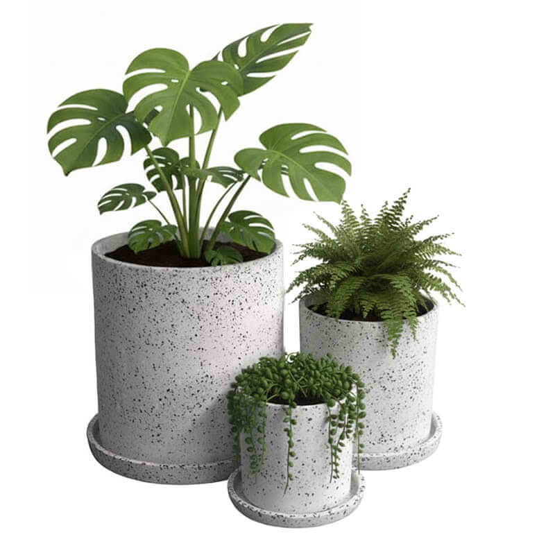 กระถางไฟเบอร์ซีเมนต์ ARTGARDEN & DECOR PFT-0002CTW DIA 12*12*12 CM. สีหินขัดขาว_3